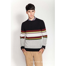 100% Kaschmir Winter Stiped Strick Männer Pullover